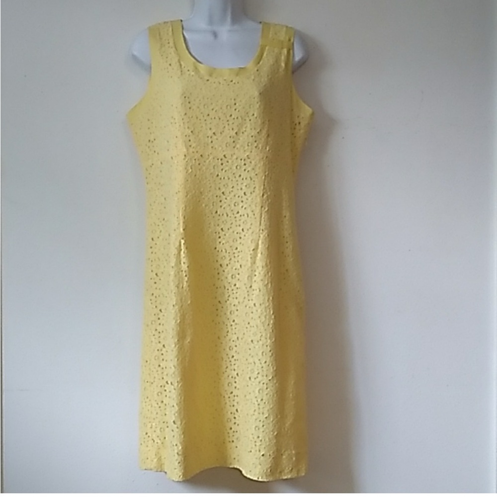 Sunny Yellow Eyelet Midi Dress